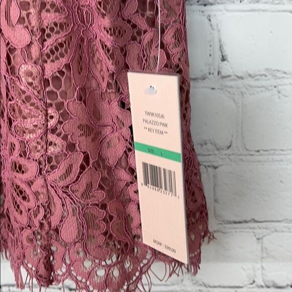 Nanette Lepore Pink Lace Blouse Size Large NWT - Picture 3 of 7